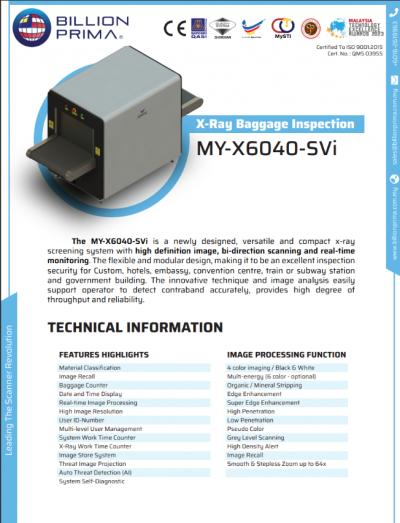 X-ray Baggage & Air Cargo Scanner - MY-X6040-SVi