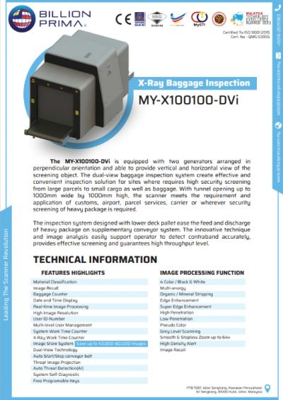 X-ray Baggage & Air Cargo Scanner - MY-X100100-DVi