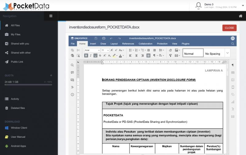PocketData or PD-SAS (PocketData Sharing and Synchronization)