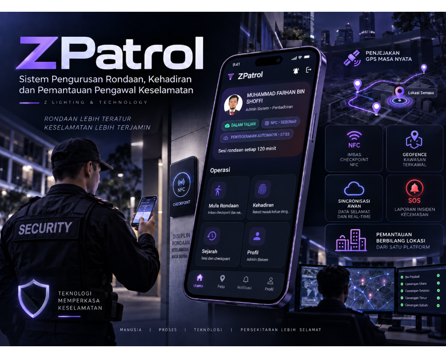 ZPatrol - Sistem Pengurusan Rondaan, Kehadiran dan Pemantauan Pengawal Keselamatan